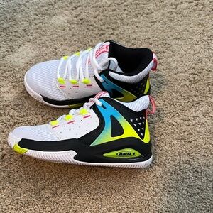 AND1 Kids' White and Black Sneakers with Neon Highlights
